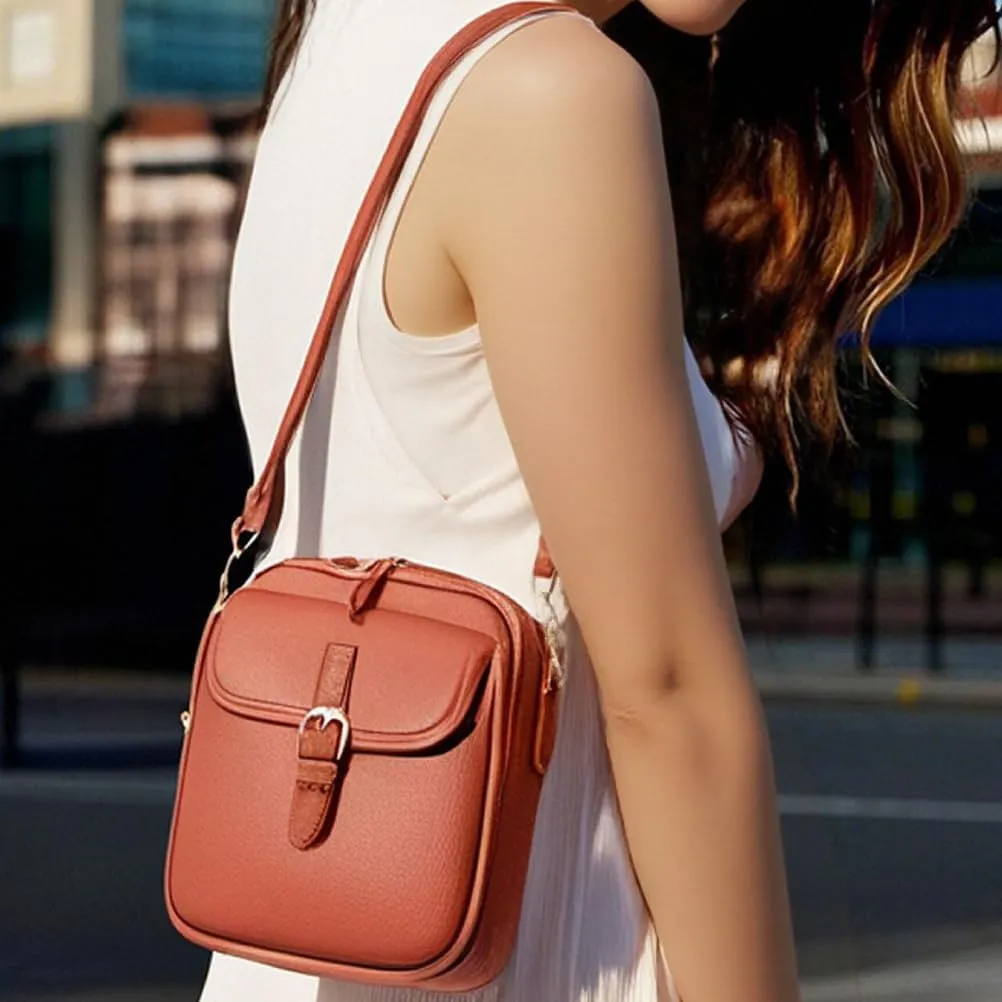 Urvashi Crossbody Leather Bag,Anti Theft Urvashi Cross Body Bags for Women with 10 Card Rfid