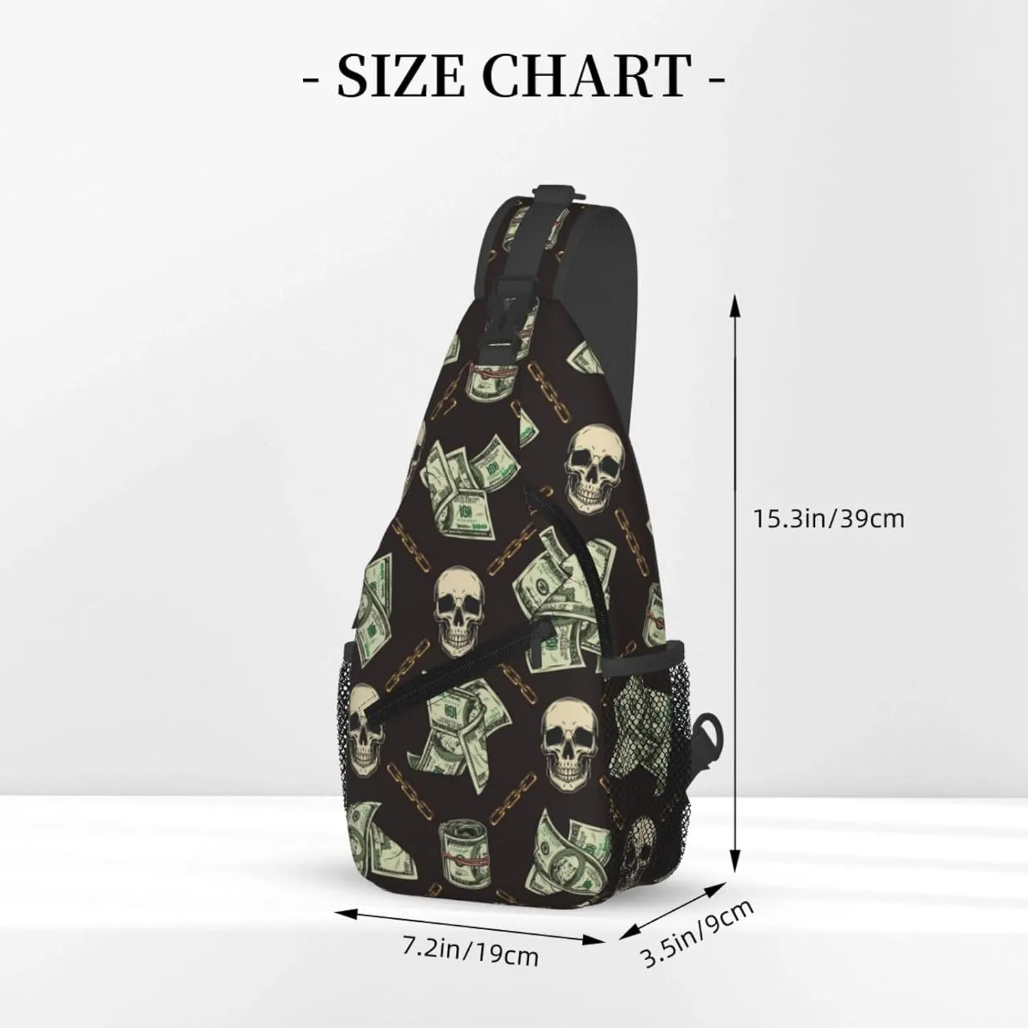 Us Bill Dollars Money Sling Backpack Chest Bag Crossbody Shoulder Bag Gym Cycling Travel Hiking Daypack For Men Women