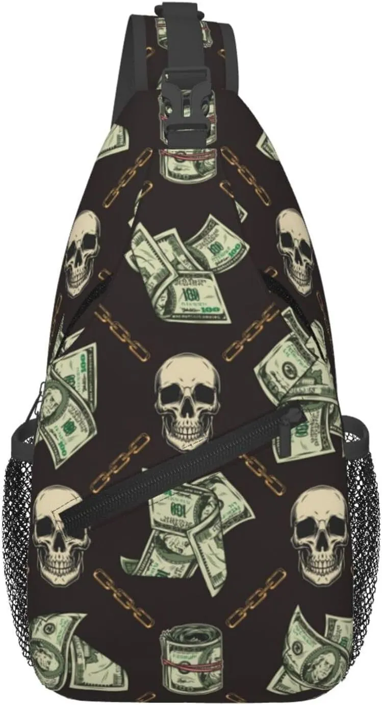 Us Bill Dollars Money Sling Backpack Chest Bag Crossbody Shoulder Bag Gym Cycling Travel Hiking Daypack For Men Women