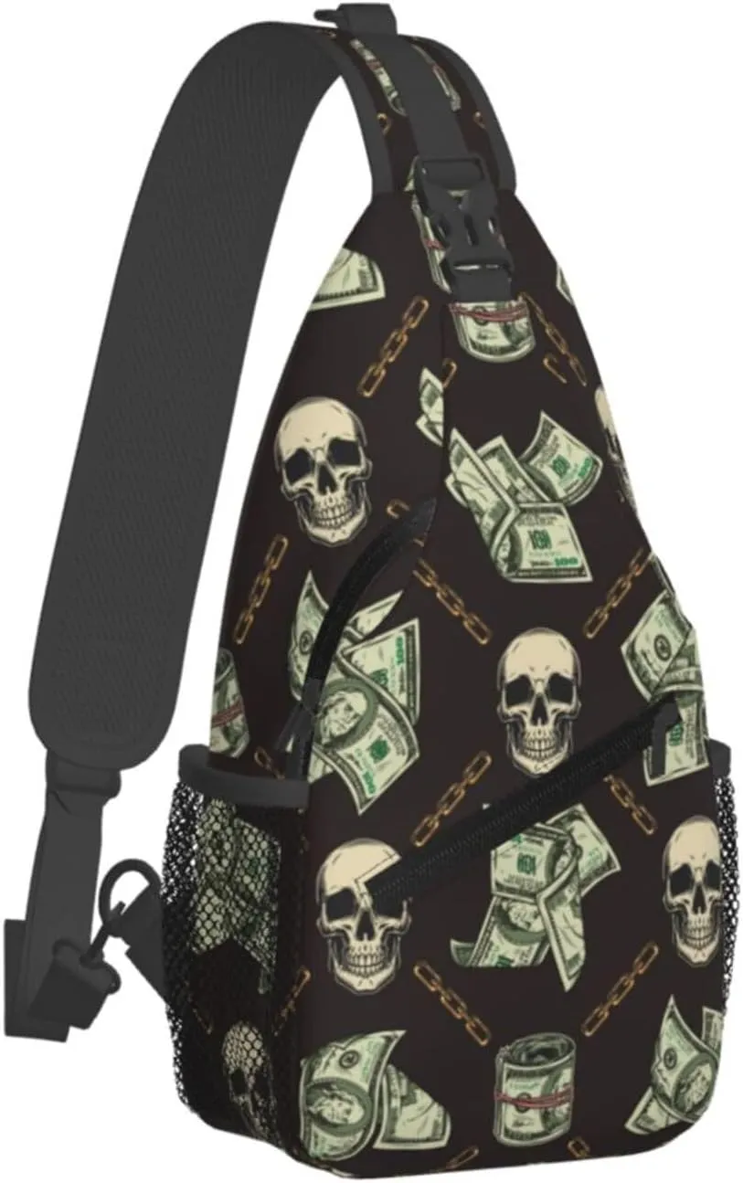 Us Bill Dollars Money Sling Backpack Chest Bag Crossbody Shoulder Bag Gym Cycling Travel Hiking Daypack For Men Women