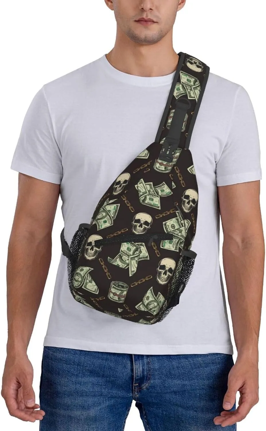 Us Bill Dollars Money Sling Backpack Chest Bag Crossbody Shoulder Bag Gym Cycling Travel Hiking Daypack For Men Women