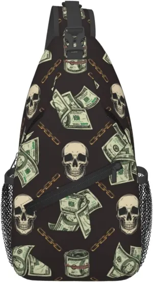 Us Bill Dollars Money Sling Backpack Chest Bag Crossbody Shoulder Bag Gym Cycling Travel Hiking Daypack For Men Women