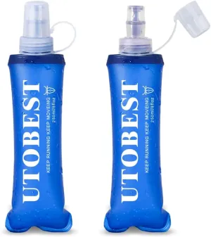 UTOBEST Running Vest 5L Black Vest Only with 2 Pack 250ml Soft Flask