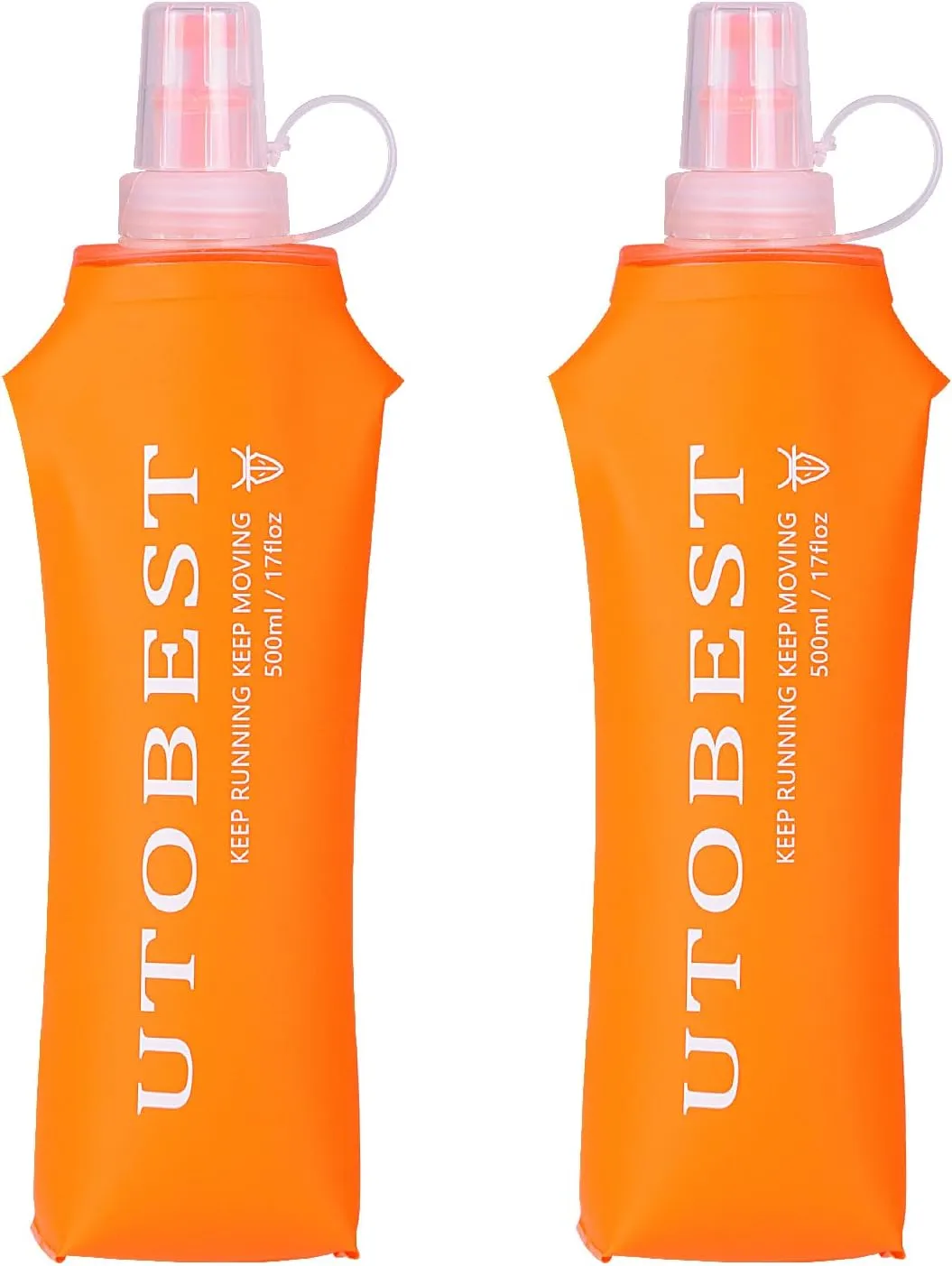 UTOBEST Running Vest 5L Black Vest Only with Soft Flask 2 Pack 500ml