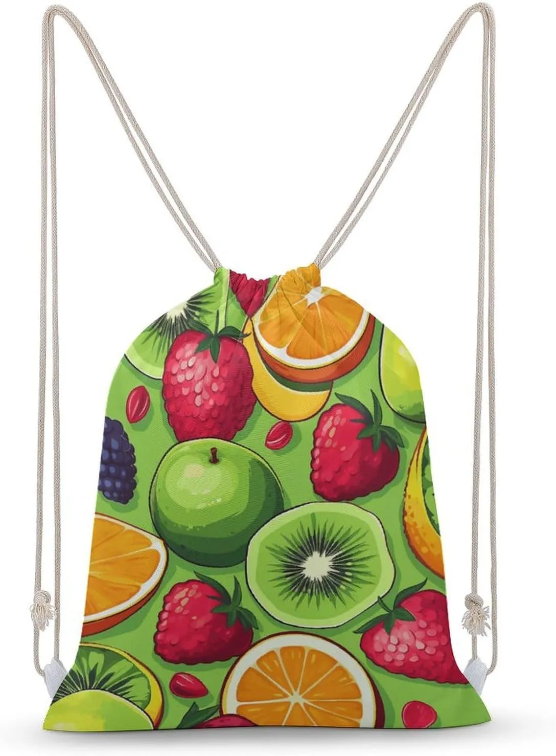 Various Fruits Drawstring Backpack for Women Men Drawstring Bag for Travel Swimming Sports Gym Bag