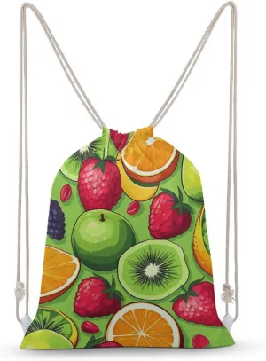 Various Fruits Drawstring Backpack for Women Men Drawstring Bag for Travel Swimming Sports Gym Bag