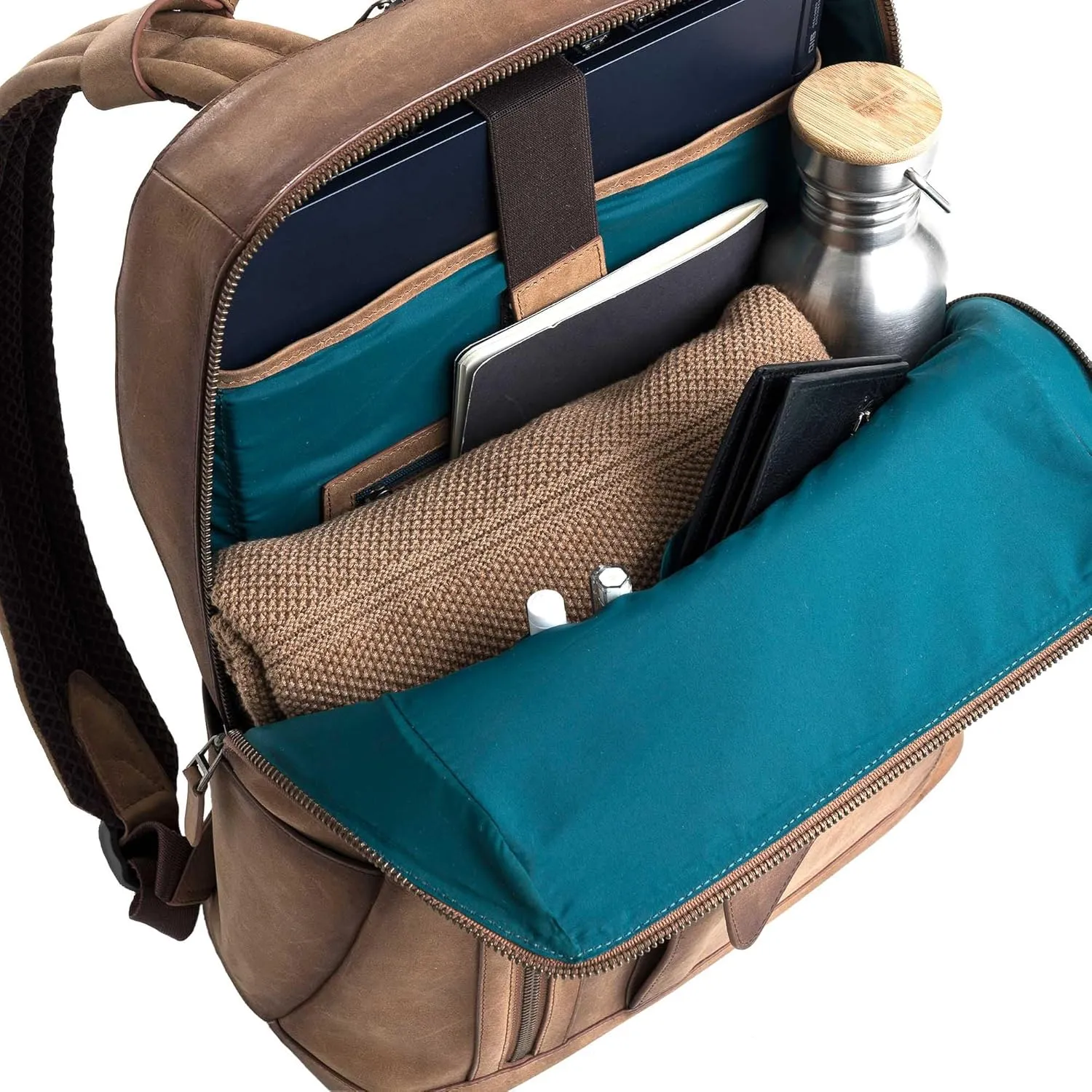 VELEZ Brown Top Grain Leather Backpack For Men and Women | 17 inch Laptop Bag Large Capacity | Casual Daypack | Shoulder Backpacks | Business Travel Computer Bags