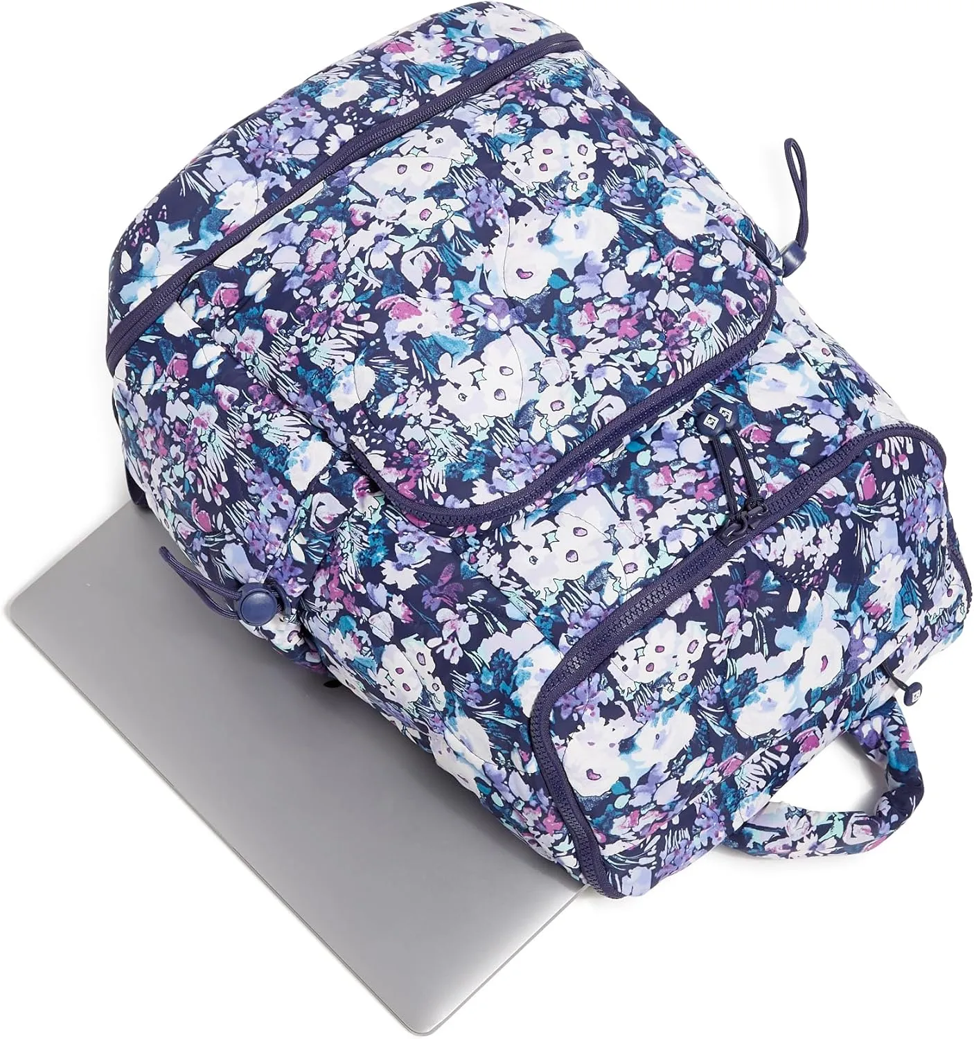 Vera Bradley Featherweight Commuter Backpack Travel Bag, Artist's Garden Purple