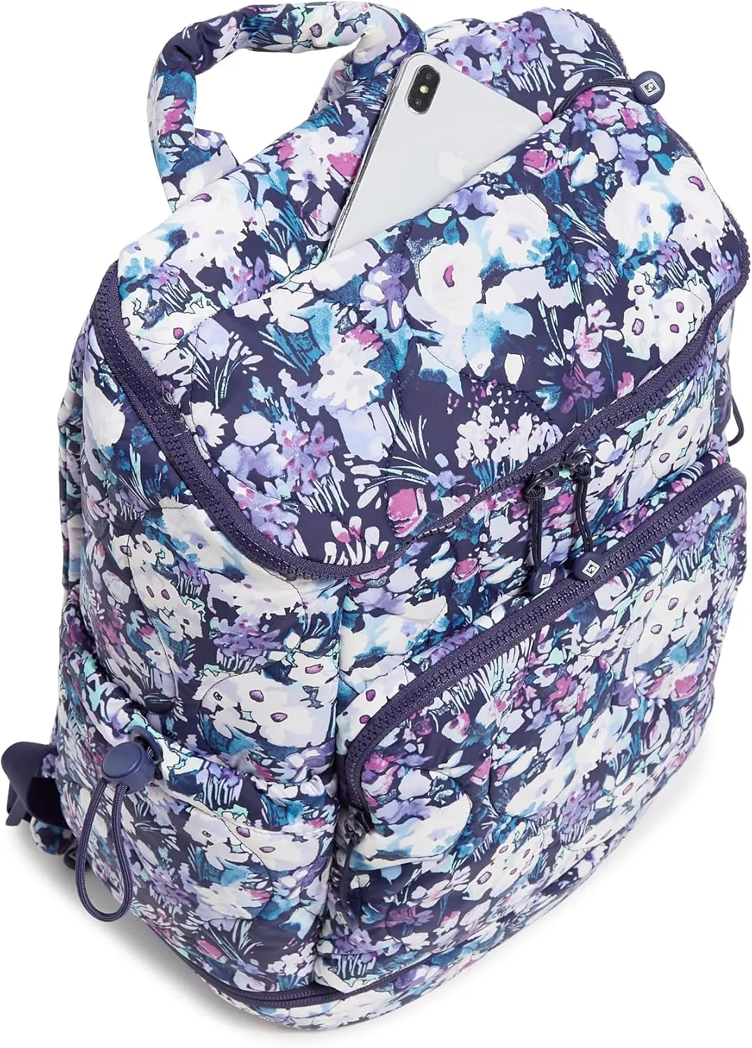 Vera Bradley Featherweight Commuter Backpack Travel Bag, Artist's Garden Purple