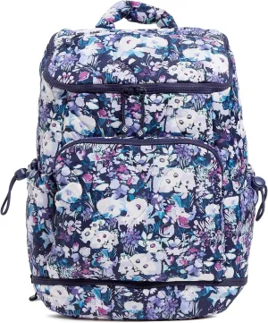 Vera Bradley Featherweight Commuter Backpack Travel Bag, Artist's Garden Purple