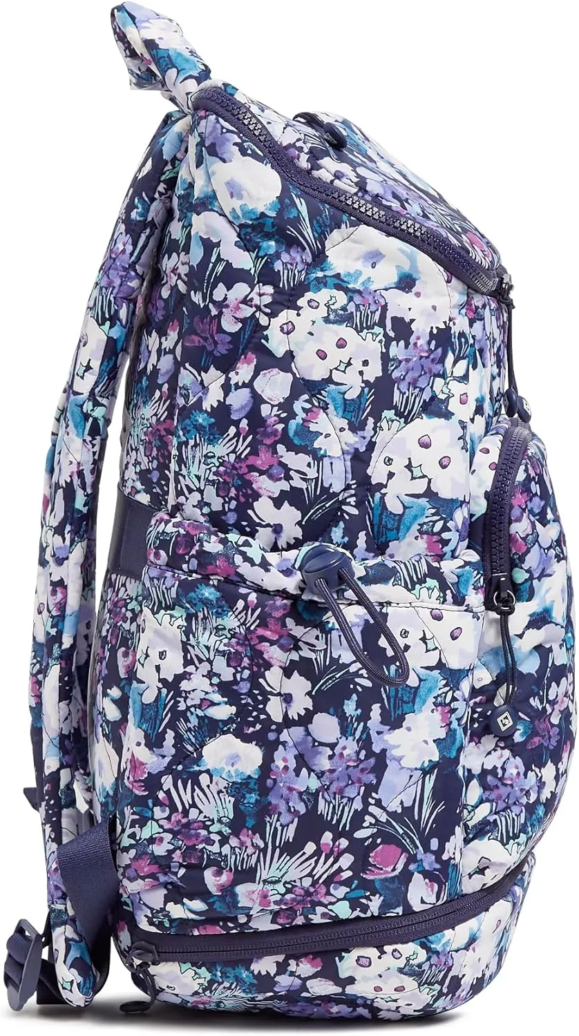 Vera Bradley Featherweight Commuter Backpack Travel Bag, Artist's Garden Purple