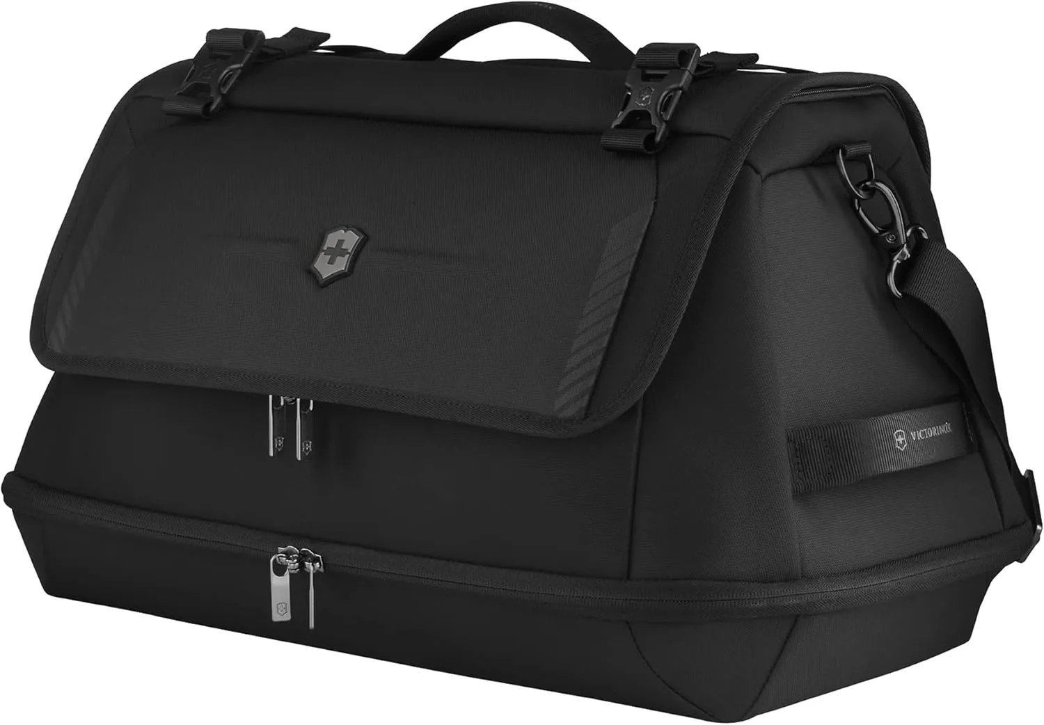 Victorinox Crosslight Duffel - Lightweight Duffel Bag Made from Recycled Materials - Premium Travel Essentials - Travel Bag Includes Adaptive Interior - Black