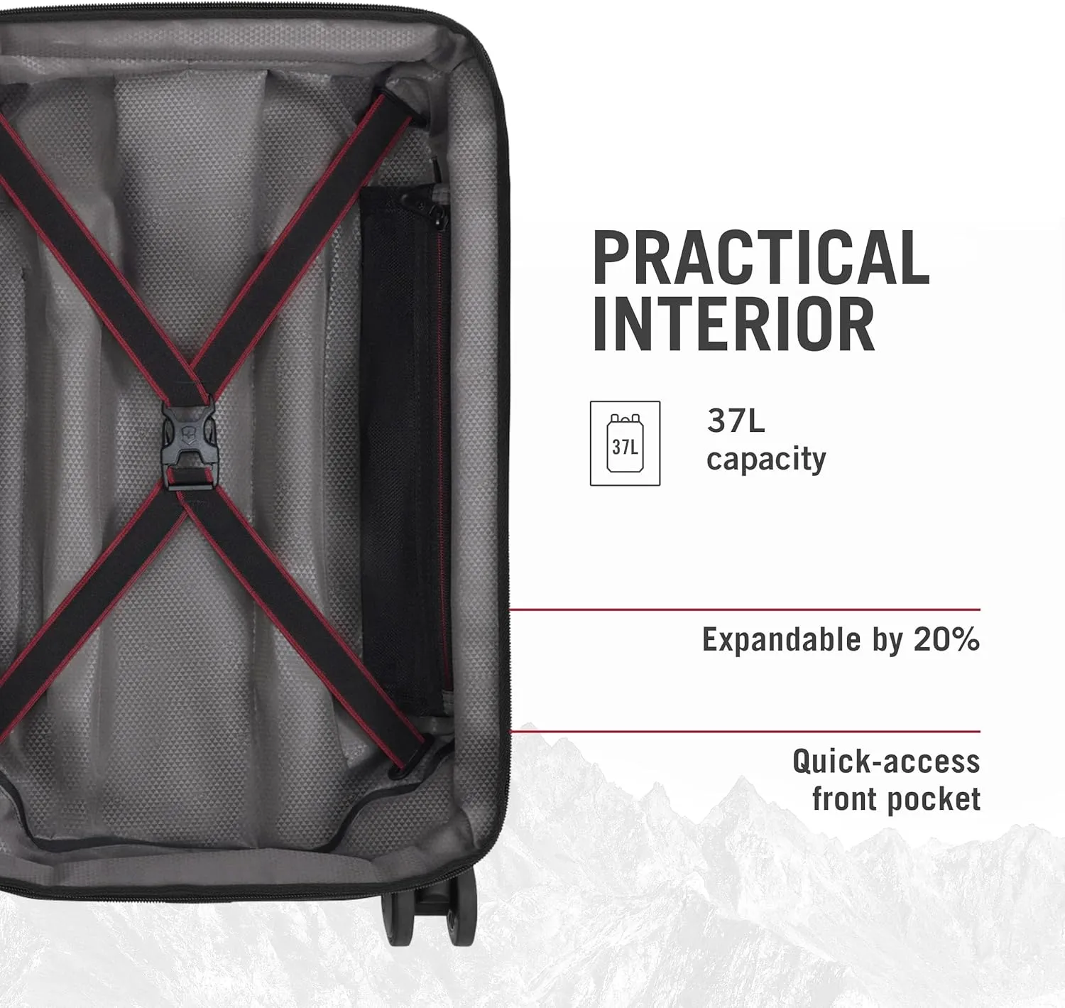 Victorinox Spectra 3.0 Frequent Flyer Carry-On - Modern Hardside Carry-On Luggage - Rolling Suitcase with Spinner Wheels - Holds Travel Accessories - 37 Liters, Black