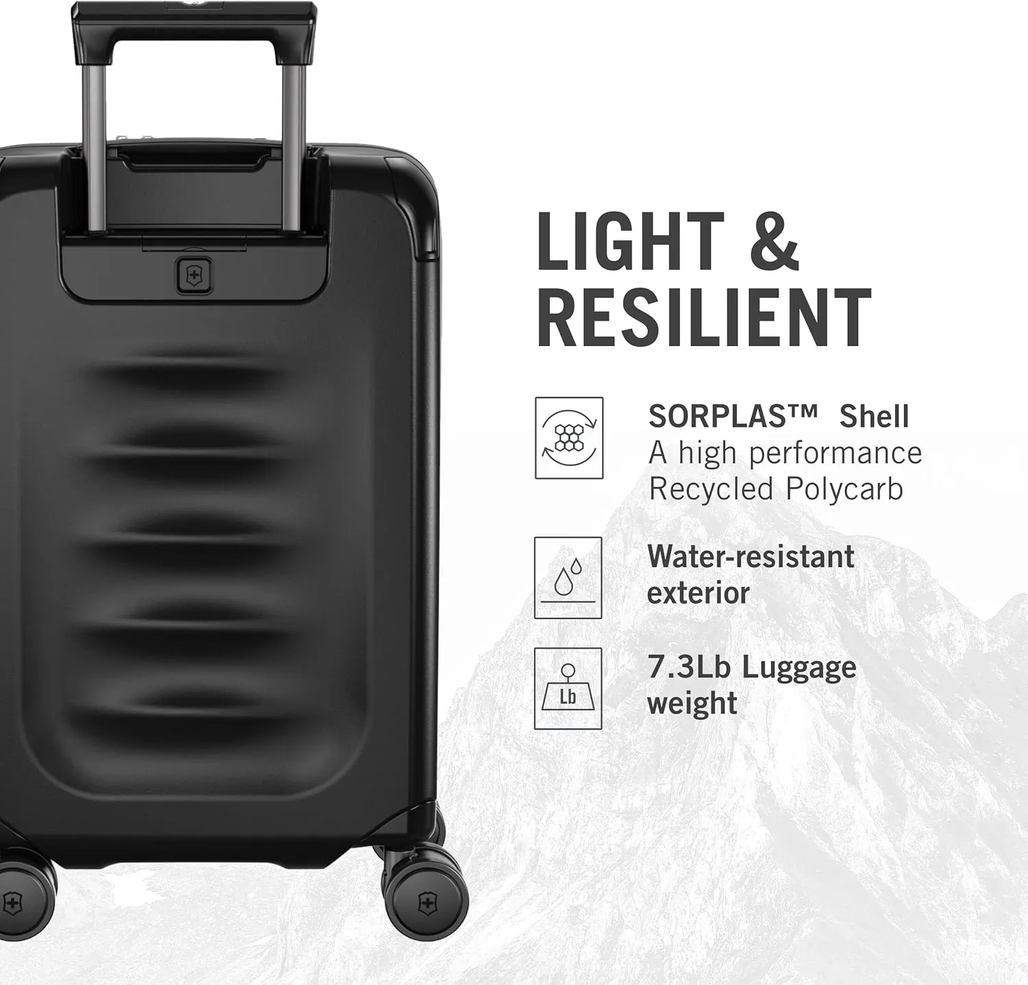 Victorinox Spectra 3.0 Frequent Flyer Carry-On - Modern Hardside Carry-On Luggage - Rolling Suitcase with Spinner Wheels - Holds Travel Accessories - 37 Liters, Black