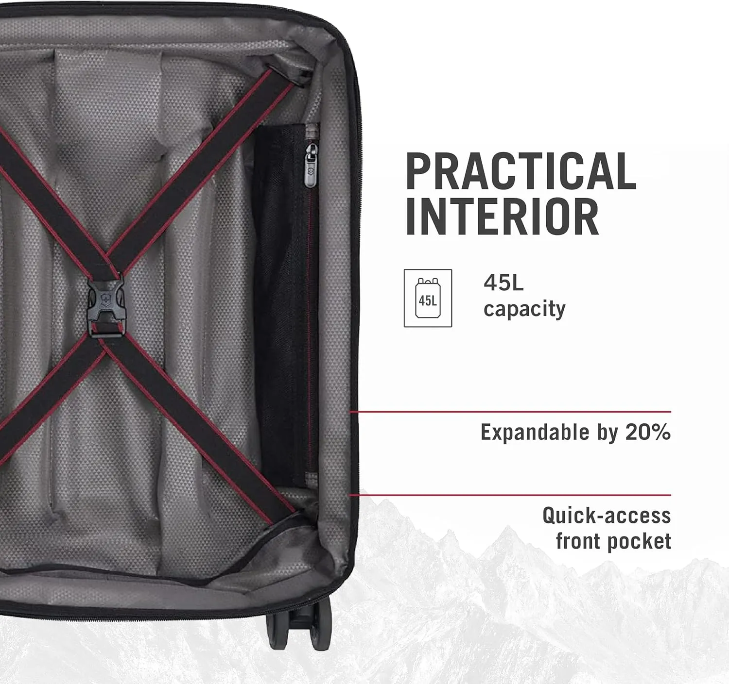 Victorinox Spectra 3.0 Frequent Flyer Plus Carry-On - Modern Hardside Carry-On Luggage - Rolling Suitcase with Spinner Wheels - Holds Travel Accessories - 45 Liters, Red
