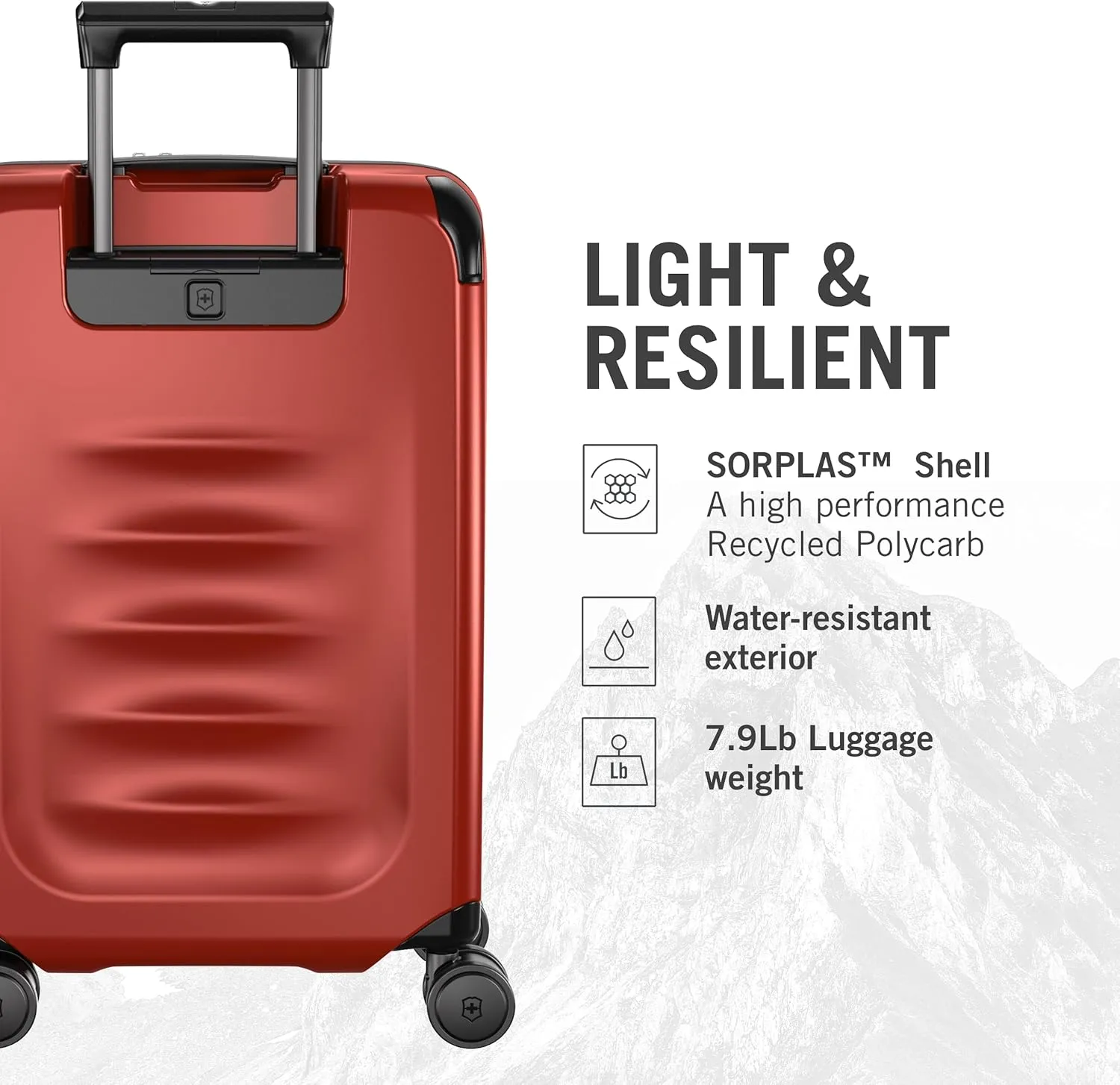 Victorinox Spectra 3.0 Frequent Flyer Plus Carry-On - Modern Hardside Carry-On Luggage - Rolling Suitcase with Spinner Wheels - Holds Travel Accessories - 45 Liters, Red