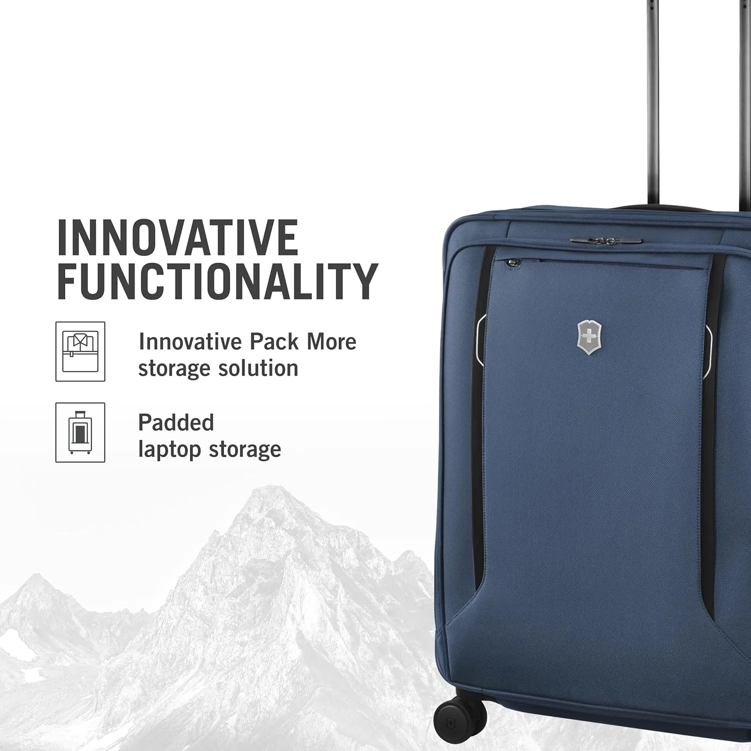 Victorinox Werks Traveler 6.0 Softside Large Case - Travel Luggage with Spinner Wheels - Suitcase with Combination Lock & Laptop Compartment - 104 Liters, Blue