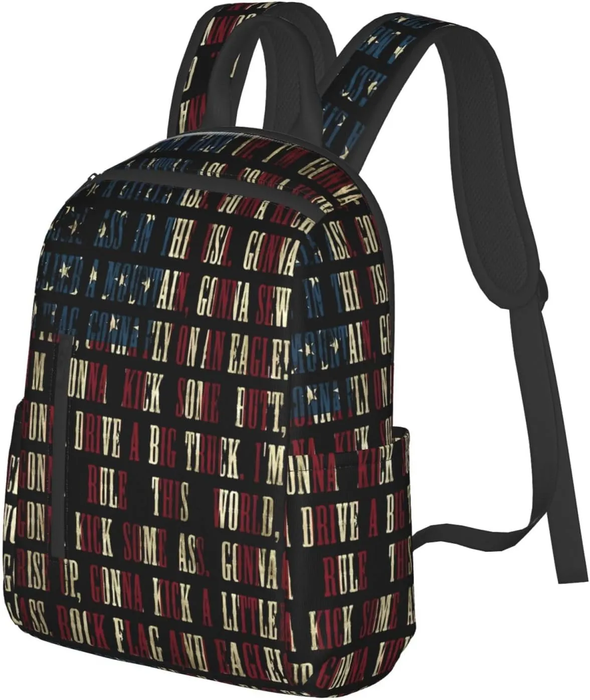 Vintage American Flag Casual Backpacks Laptop Backpack Outdoor Travel Rucksack Sport Carry-On Daypack Lightweight Bag with Multi-Pockets
