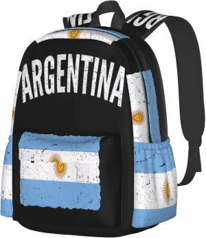 Vintage Argentina Argentinian Flag Laptop Backpack Work Travel Backpacks Business Rucksack Casual Outdoor Daypack with Adjustable Strap Bags for Sports Office Gym Hiking