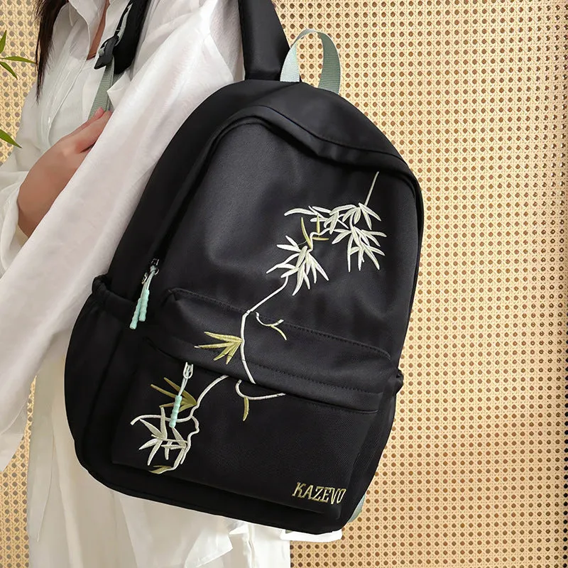Vintage Chinese Style Embroidered Backpack – Unisex Large Capacity Casual Backpack