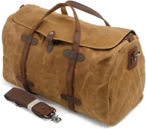 Vintage Cotton Canvas Leather Travel Duffle Bags Large Capacity Weekend Bag Overnight Bag Men Hand Luggage Big(D)