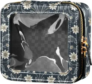 Vintage Morris Pattern Clear Cosmetic Bag, Small Makeup Bags with Zipper, Cute Cosmetic Bags Toiletry Bag for Women, Travel and Car Essentials