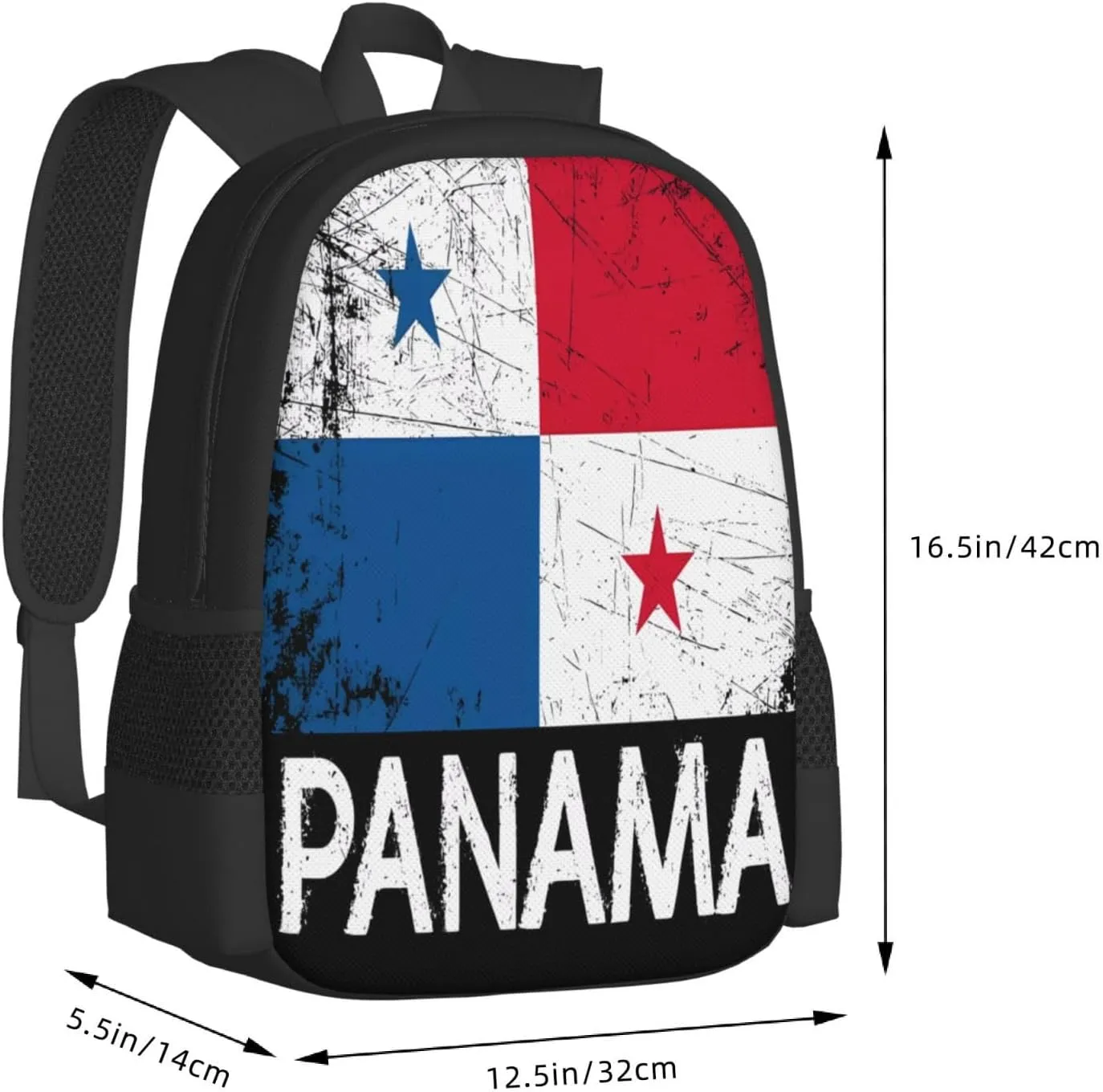 Vintage Panamanian Flag Panama Casual Backpacks Large Capacity Backpack Laptop Rucksack Sport Daypack Commuter Bags with Adjustable Strap for Traveling Camping
