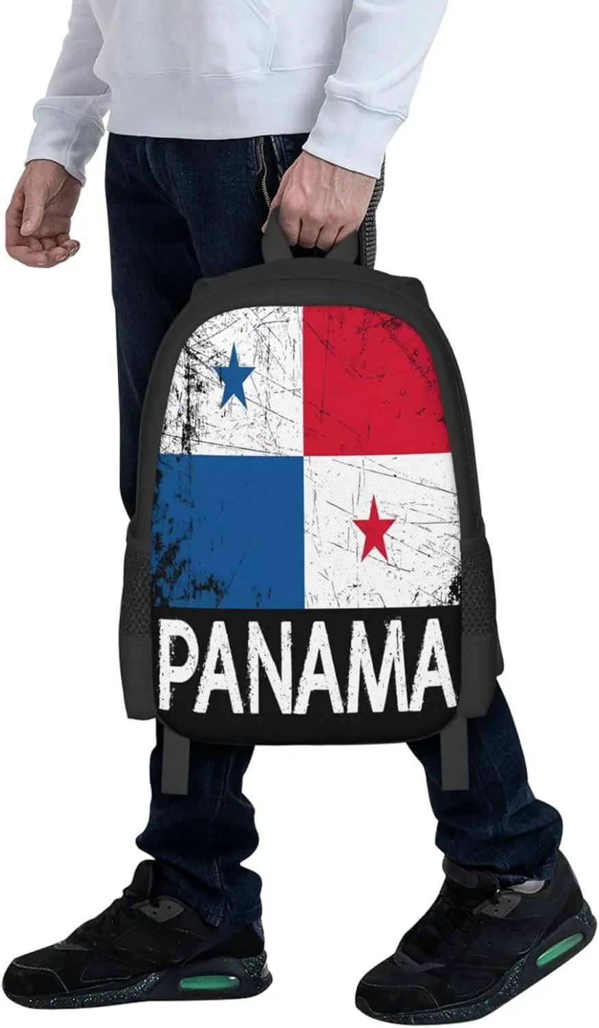 Vintage Panamanian Flag Panama Casual Backpacks Large Capacity Backpack Laptop Rucksack Sport Daypack Commuter Bags with Adjustable Strap for Traveling Camping