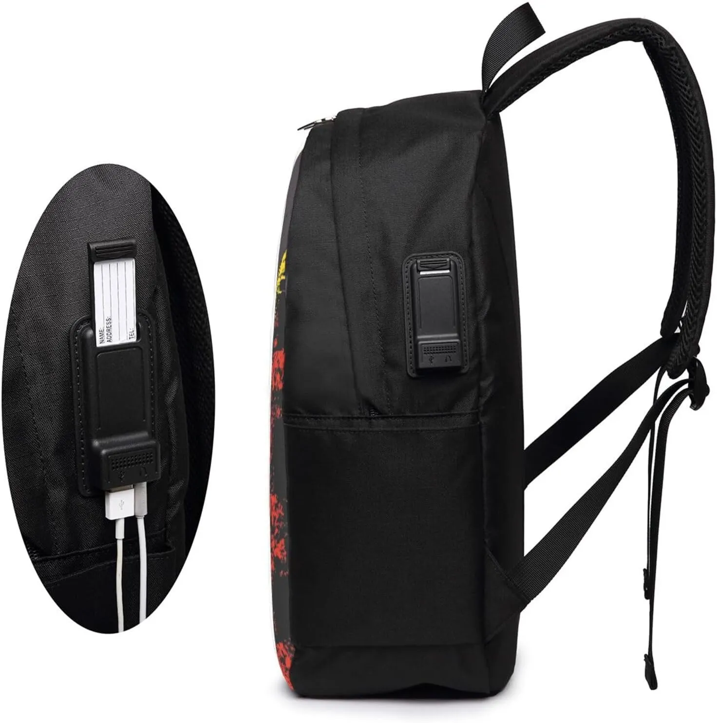 Vintage Saint Kitts Nevis Flag Laptop Backpacks Travel Backpack Casual Business Daypack Sport Rucksack Computer Bag Fits up to 17 Inch Notebook with USB Port