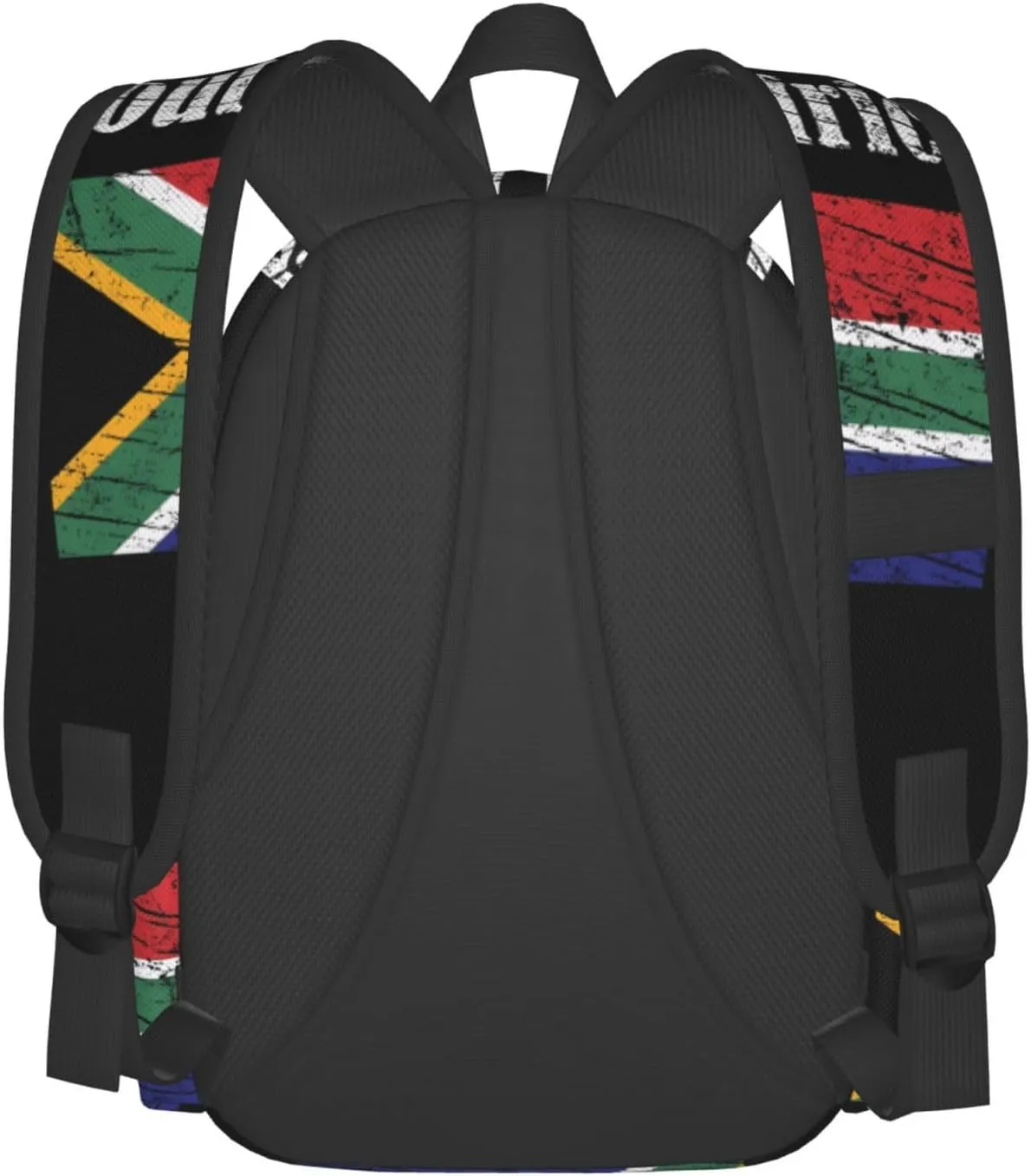Vintage South Africa African Flag Casual Backpack Large Capacity Travel Backpacks Laptop Daypack Commuter Rucksack Adjustable Strap Sports Bags for Hiking Biking