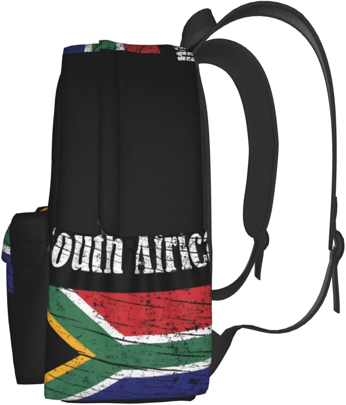Vintage South Africa African Flag Casual Backpack Large Capacity Travel Backpacks Laptop Daypack Commuter Rucksack Adjustable Strap Sports Bags for Hiking Biking
