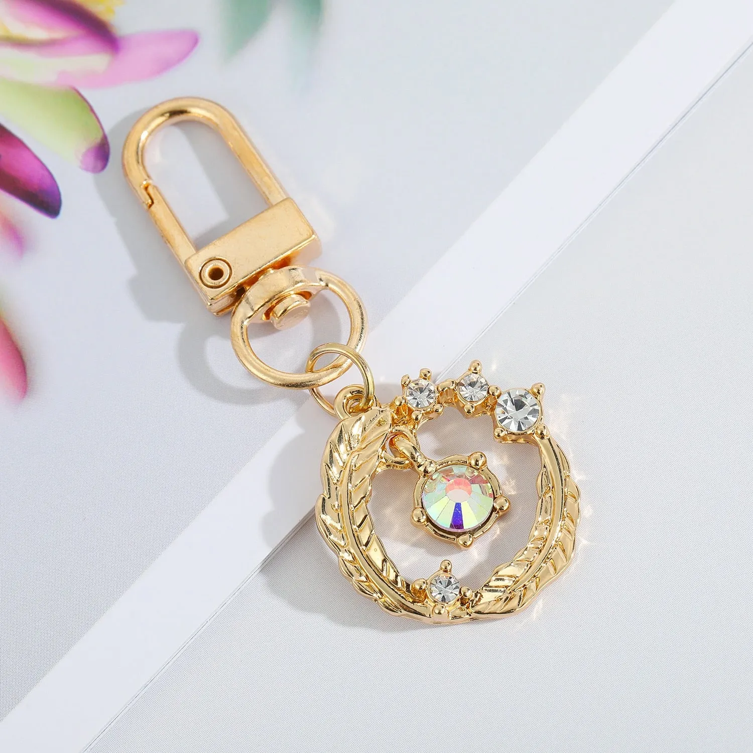 Vintage Turkish Evil Eye Keychain with Zircon Pendant for Women and Men