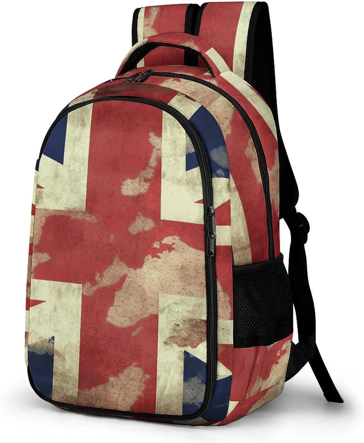Vintage Union Jack British Flag Travel Backpack Adjustable Computer Bag Casual Travel Daypack Satchel Backpack Unisex