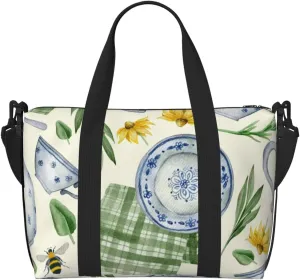 Vintage Utensils Travel Bag for Women Men Weekender Bags Carry on Overnight Bag Tote Bag Yoga Gym Bag for Gym, Work, Weekend, Travel, Personal Items