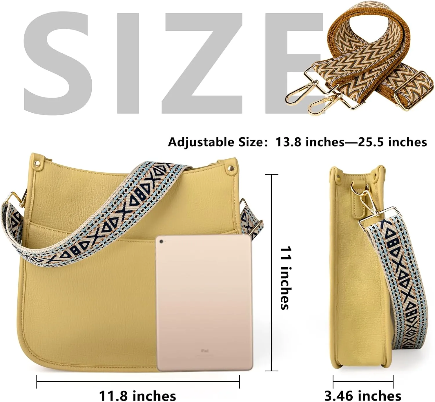 Viva Terry Vegan Leather Crossbody Fashion Shoulder Bag Purse with Adjustable Strap