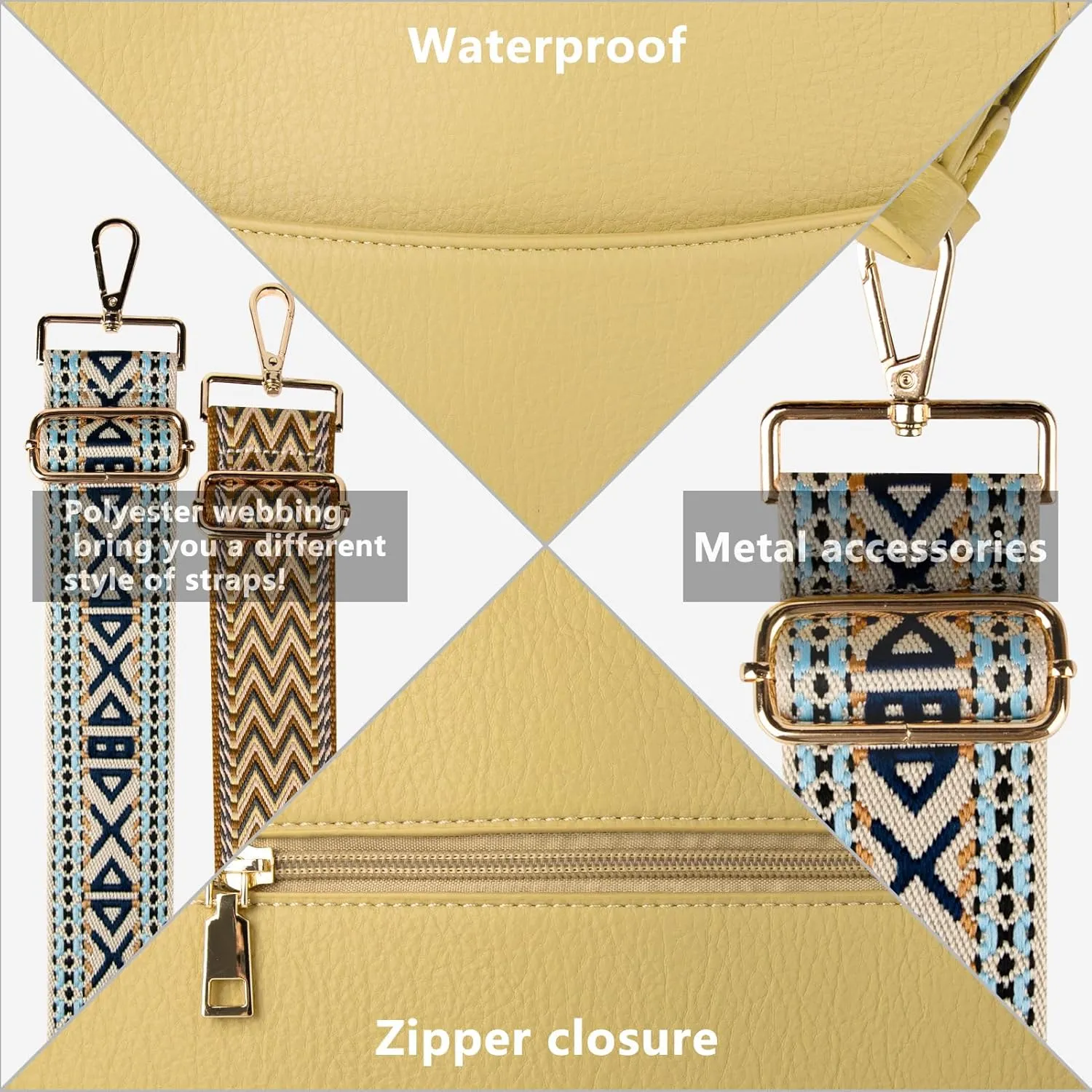 Viva Terry Vegan Leather Crossbody Fashion Shoulder Bag Purse with Adjustable Strap
