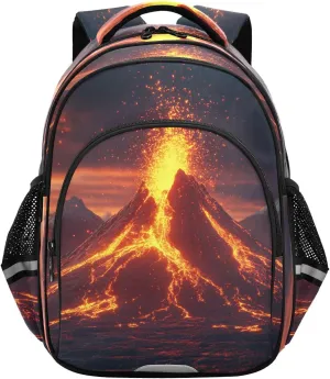Volcanic Eruption Backpacks Elementary School Shoulder Bag Bookbag for Girls Kids Boys, Medium