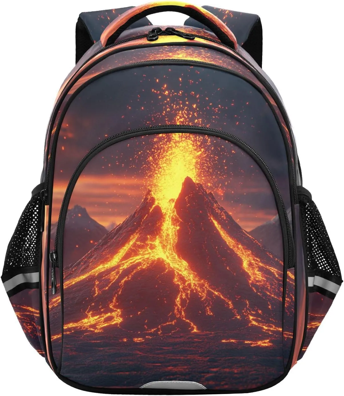Volcanic Eruption Backpacks Elementary School Shoulder Bag Bookbag for Girls Kids Boys, Medium