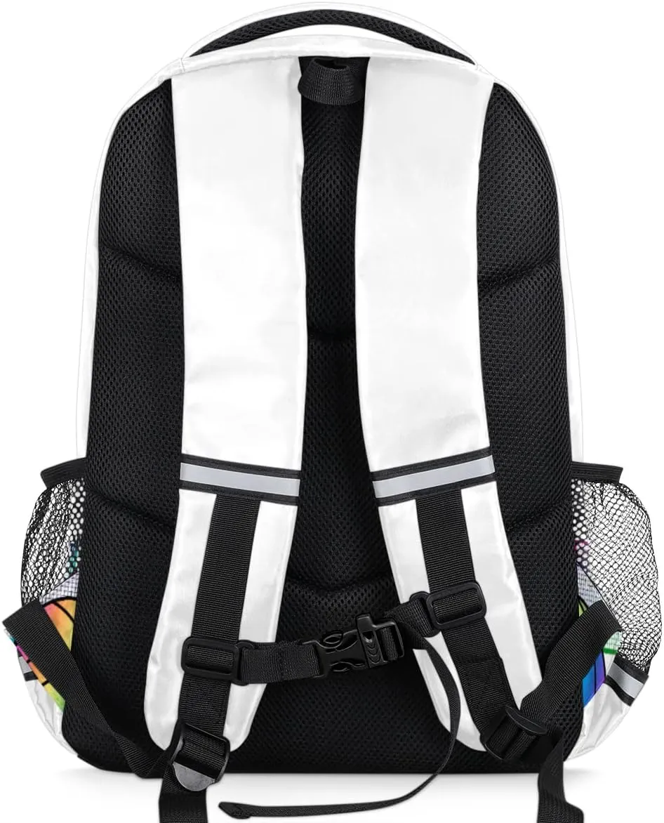 Volleyball Sport Ball School Backpack for Girl Boy Teen Rainbow Volleyball Student Bookbag for Elementary Primary Junior School Bags College Travel Daypack Laptop Backpack for Men Women