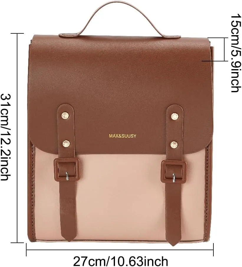 WADORN DIY Leather Backpack Satchel Making Kit, PU Leather College School Bookbag Craft Sewing Kit Women Vintage Handmade Messenger Bag Material Craft Tool Set Personalized Gift, 10.6x12.2 Inch, Brown
