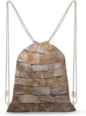 Wall Texture Drawstring Backpack for Women Men Drawstring Bag for Travel Swimming Sports Gym Bag