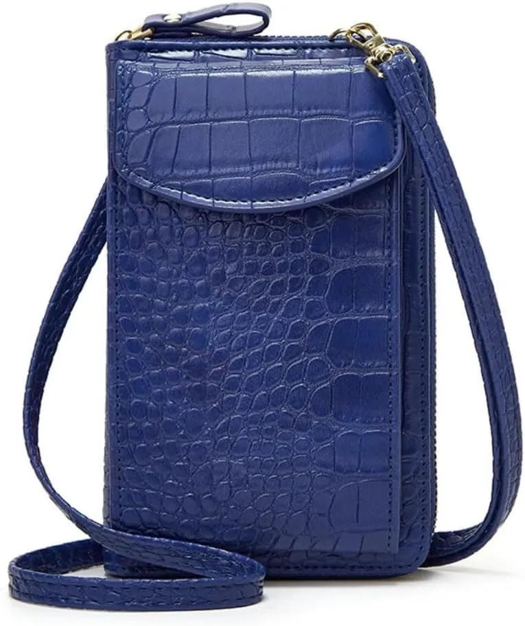 Wallets for Women Clutch Crocodile Pattern Leather Ladies Cross Body Handbags Phone Purse Crossbody