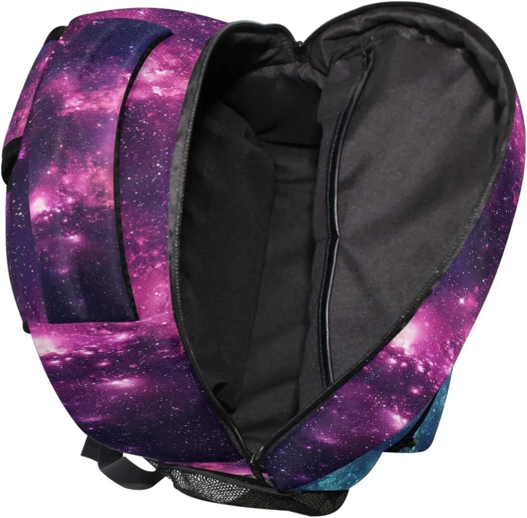 Wamika Funny Kitty Cat School Backpacks for Girls Kids Boys Galaxy Nebula Book Bag Waterproof Student Laptop Backpack Casual Extra Durable Lightweight Travel Sports Day Pack College Carrying Bags