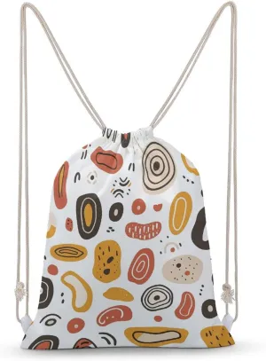 Warm Color Abstract Image Drawstring Backpack for Women Men Drawstring Bag for Travel Swimming Sports Gym Bag