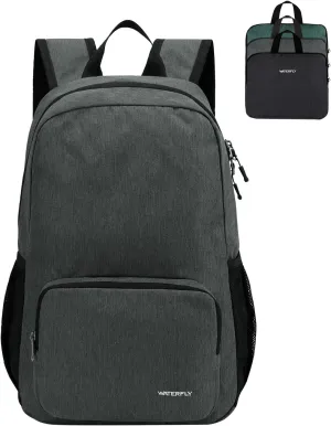 WATERFLY Lightweight Packable Hiking Backpack: 20L Small Foldable Travel Bag Resistant Backpacks for Women Men Camping Vacation Beach Park Outdoor Sports Daypack