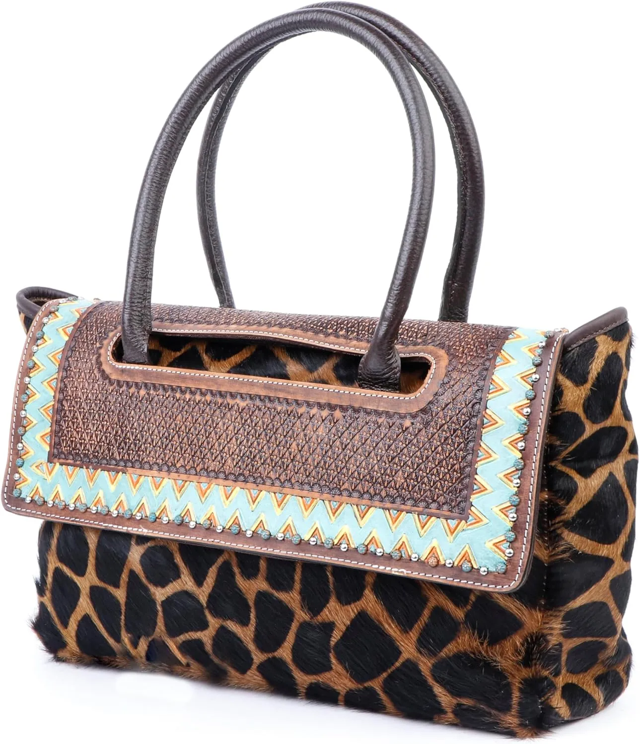 Western Handmade Genuine Leather Bag | Hand-Tooled Artisan Purse for Women | Spacious, Durable, and Stylish Shoulder Handbag with Premium Leather and Detailed Craftsmanship | Perfect for Everyday Use