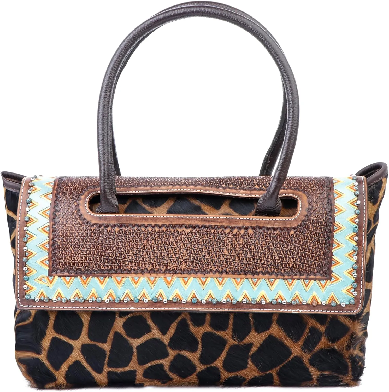 Western Handmade Genuine Leather Bag | Hand-Tooled Artisan Purse for Women | Spacious, Durable, and Stylish Shoulder Handbag with Premium Leather and Detailed Craftsmanship | Perfect for Everyday Use