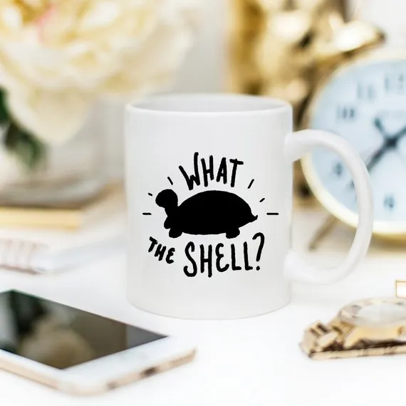 What The Shell? - Turtle Coffee Mug, Turtle Funny