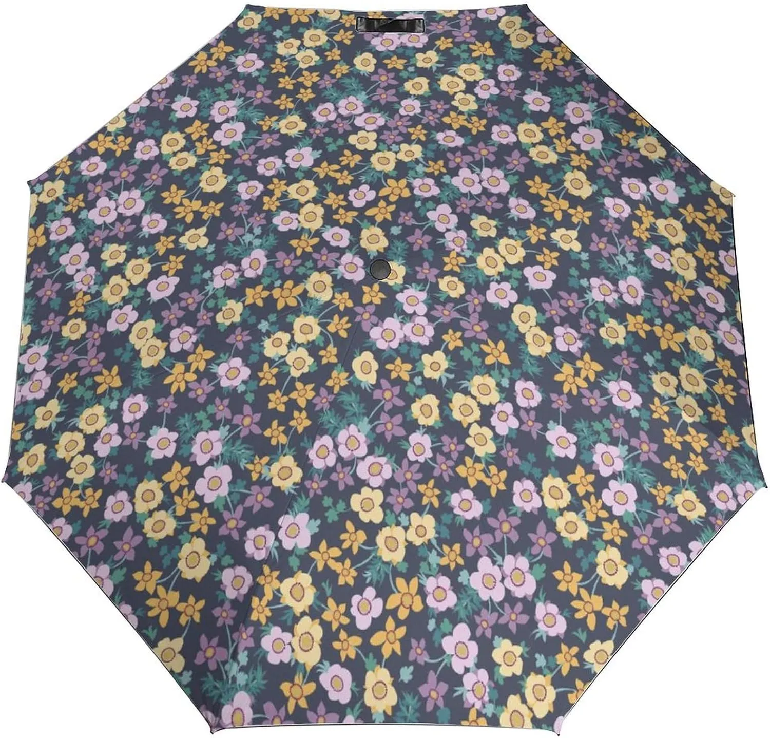 Windproof Travel Umbrellas for Rain,Bright Floral Pattern Durable & Compact Umbrella-Waterproof Canopy for Backpack, Purse, Portable, Umbrella for Travel