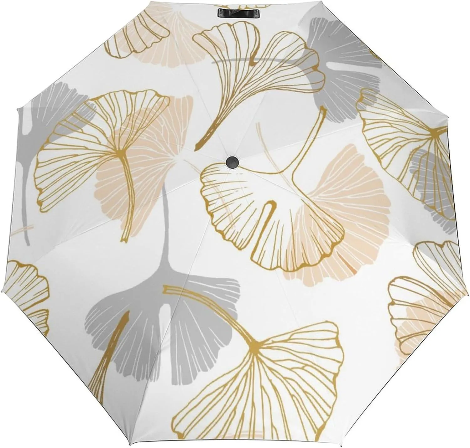 Windproof Travel Umbrellas for Rain,Golden Ginkgo Leaves Durable & Compact Umbrella-Waterproof Canopy for Backpack, Purse, Portable, Umbrella for Travel